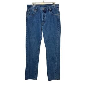 Levi’s 501 Men's Button Fly Straight Leg Denim Jeans Medium Wash 34x36
